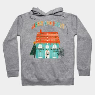 Christmas house merry and Bright Hoodie